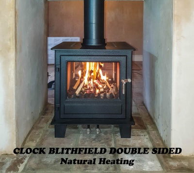 Clock Blithfield DOUBLE SIDED 10kw Wood Burning & Multi Fuel Stove