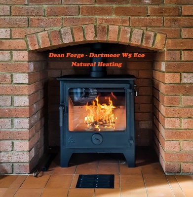 Dean Forge Dartmoor W5 WIDE Wood Burning Stove, 5kw - Eco 2022 BLACK HANDLE