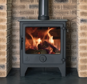 Dean Forge Dartmoor W5 WIDE Multi Fuel Stove, 5kw - Eco 2022 BLACK HANDLE