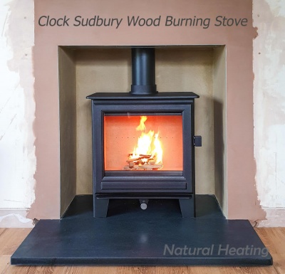 Clock Sudbury Wood Burning Stove - 5kw