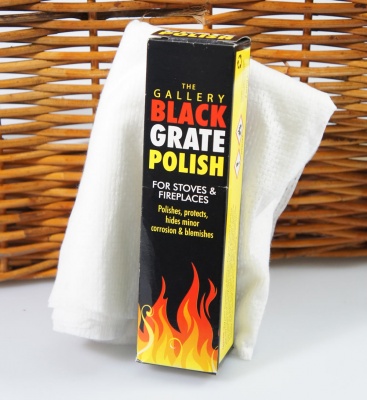 75g Tube of Black Stove and Grate Polish WITH Cloth