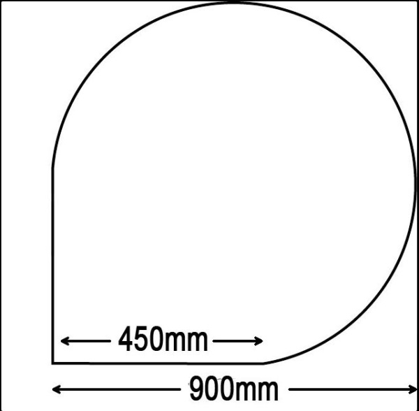 Glass Hearth for Stoves - Tear Drop 900mm x 900mm x 12mm - COLLECTION ONLY