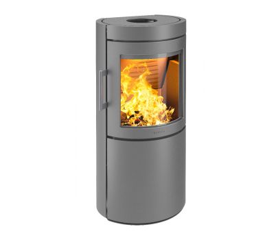 Hwam 3740C GREY 4.5kw nominal Wood Burning Stove - Flat Backed Cylinder