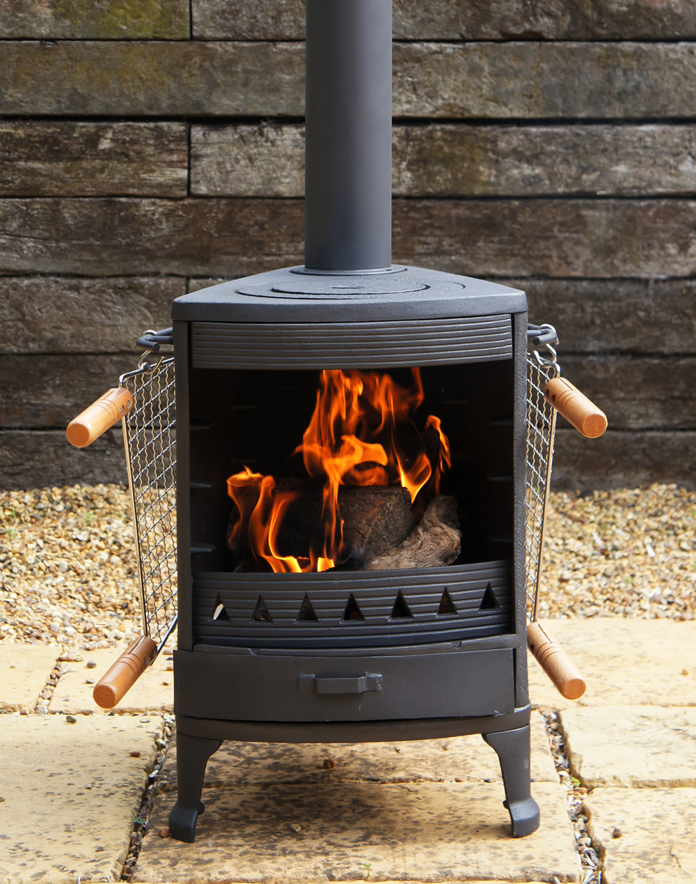 Cast Iron Stove Cooker Bbq Patio Heater, Chiminea Fire Pit Pizza Oven