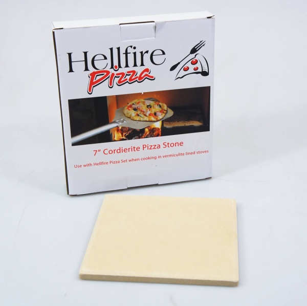 Cordierite Pizza Stone - 7 inch Square (fits std Hellfire Pizza Cooker and Grill Set)