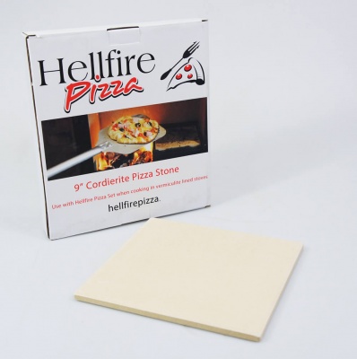 Cordierite Pizza Stone - 9 inch Square (fits large Hellfire Pizza Cooker and Grill Set)
