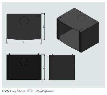Midi Log Store (Black) for PUREVISION PV5 Stove
