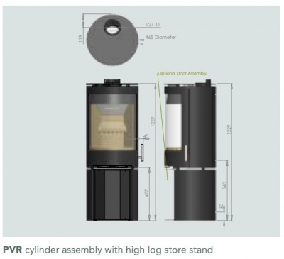 High Logstore (Grey) for PUREVISION Cylinder Stove