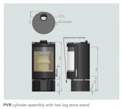 Low Logstore (Black) for PUREVISION Cylinder Stove