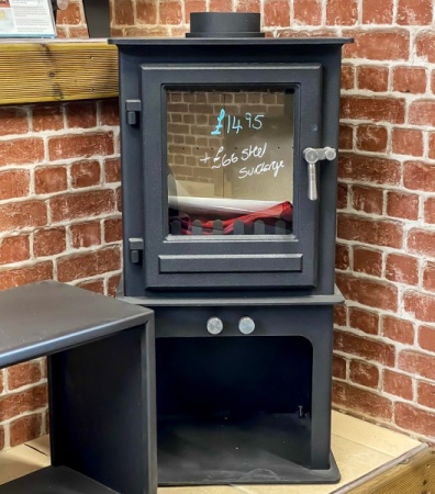 Clock Blithfield 5kw (on Log Box) Wood Burning & Multi Fuel Stove[1]