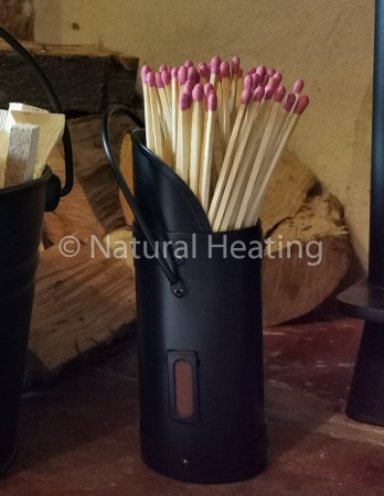 BLACK Extra Long Match Holder - includes Extra Long Safety Matches (approx 11'')