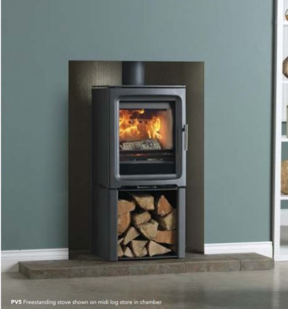 Charlton & Jenrick Purevision PV5 (grey)  5kw Multi Fuel Stove V2