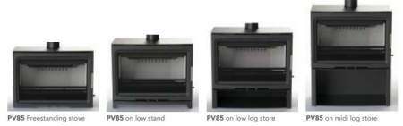 80mm SHORT STAND - BLACK for Charlton & Jenrick PUREVISION PV85 8kw WIDE Stove