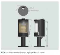 High Pedestal (Black) for PUREVISION Cylinder Stove